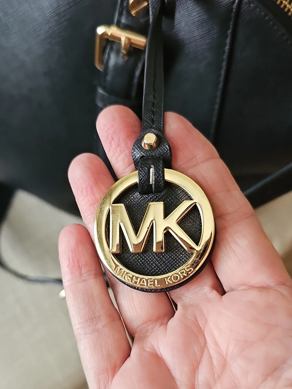 Michael Kors Black Satchel With Gold Tone Hardware